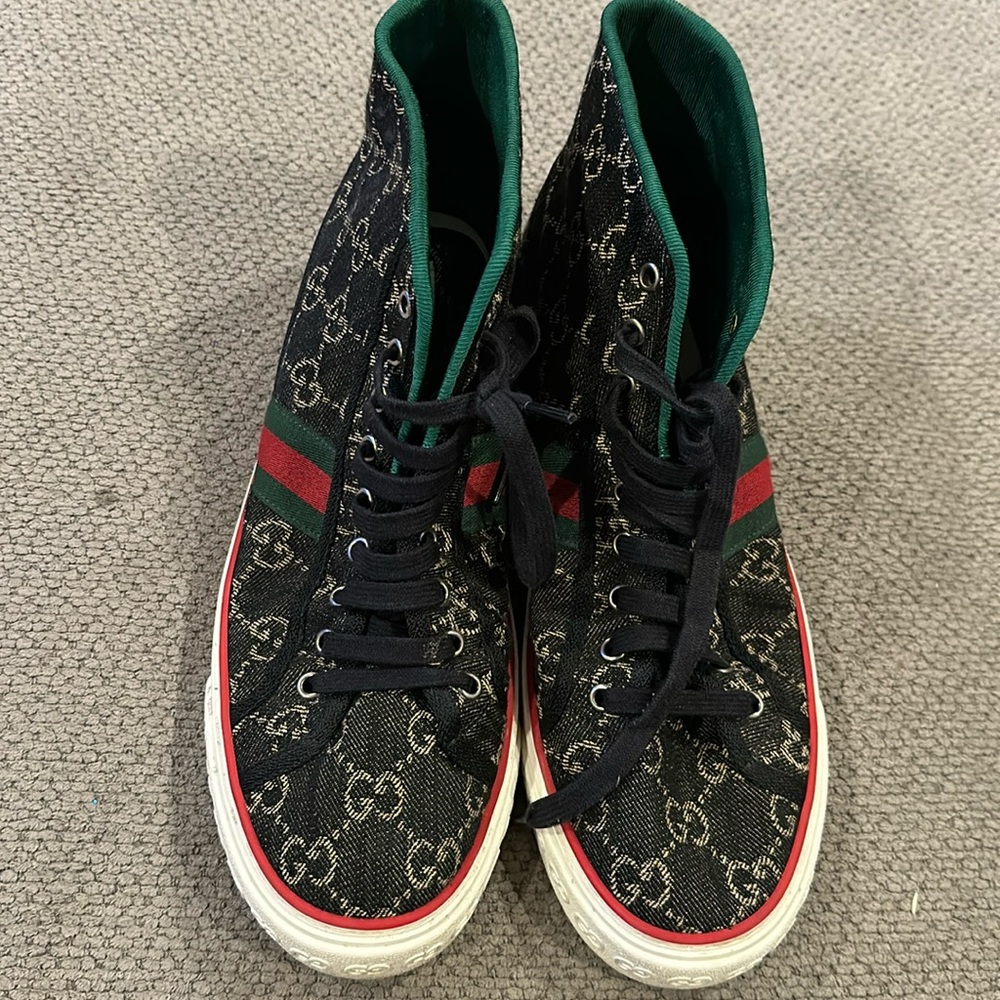 Men’s Gucci Black Denim Jacquard Tennis 1977 Sneakers